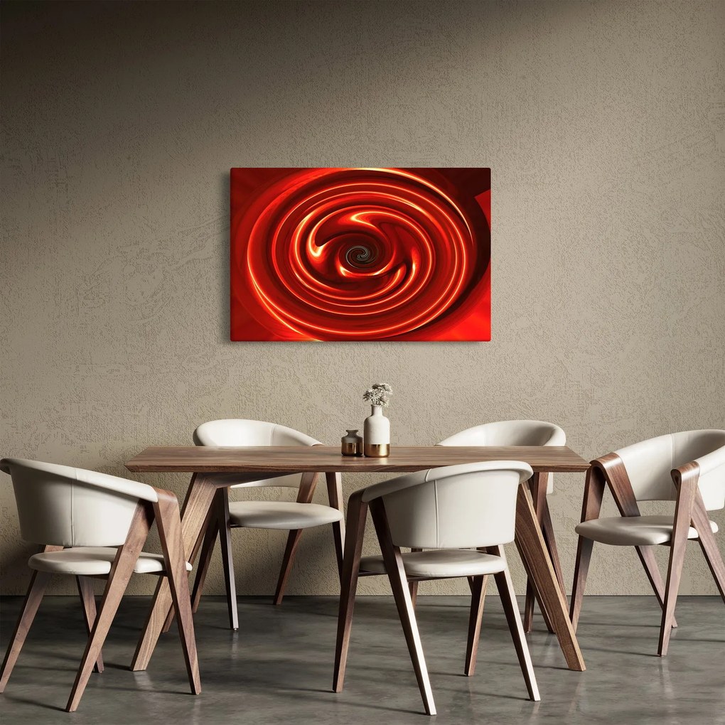Absztrakt kép - piros spirál (90x60 cm)