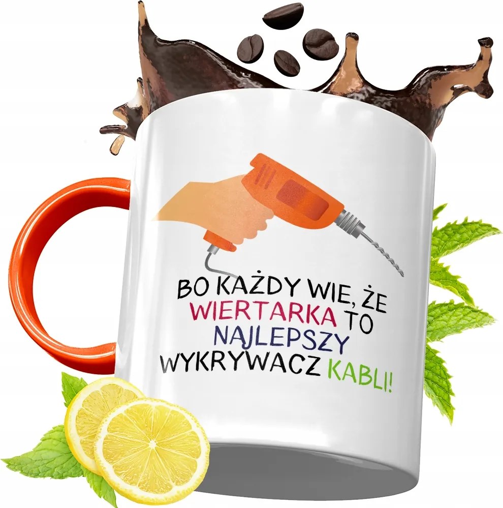 Narancssárga Bögre Építő Szakember Barkácsolóknak, fényképes nyomtatással