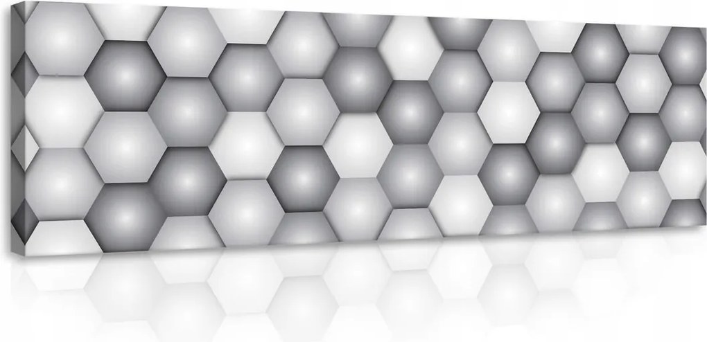 Vászonkép 145x45 Geometrikus absztrakt háromdimenziós szürke fehér minimalizmus