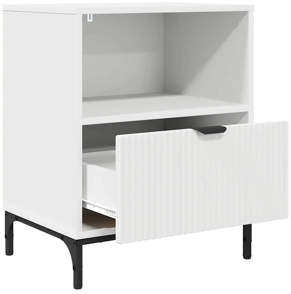 Éjjeliszekrények fiókkal 2 pcs Fehér 49 x 36 x 61 cm Faanyag