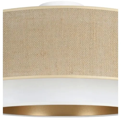 Mennyezeti lámpatest SARTA 1xE27/60W/230V, Ø 45 cm, fehér/juta