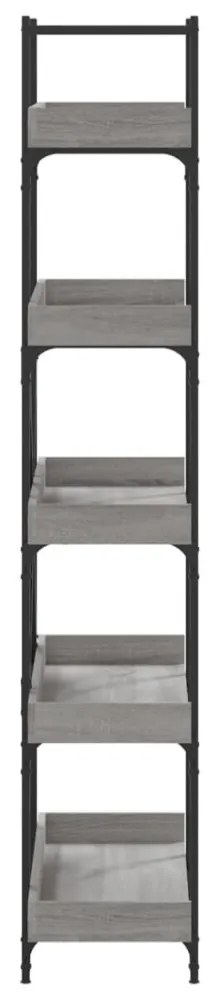 5-szintes szürke sonoma szerelt fa könyvespolc 100x33x180,5 cm