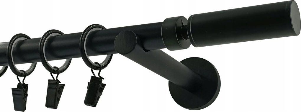 Függönykarnis szimpla Fém 19mm Fekete Matt 280cm Waldo