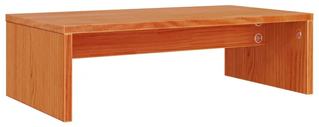 viaszbarna tömör fenyőfa monitorállvány 50x27x15 cm