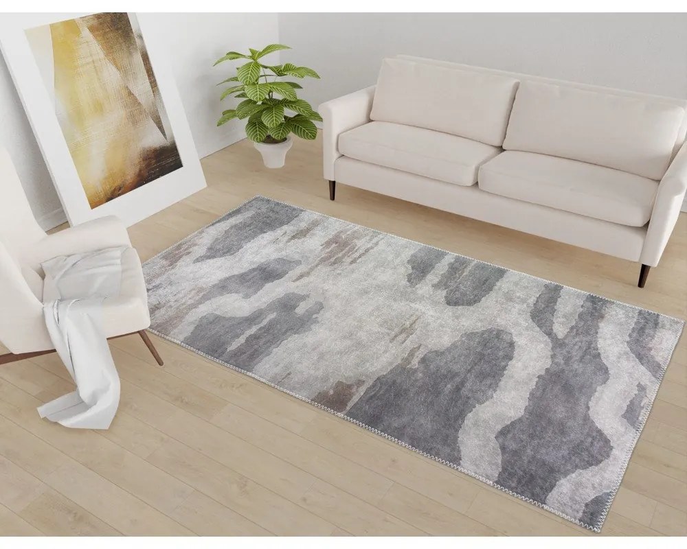 Szürke mosható futószőnyeg 80x200 cm City Clouds – Vitaus