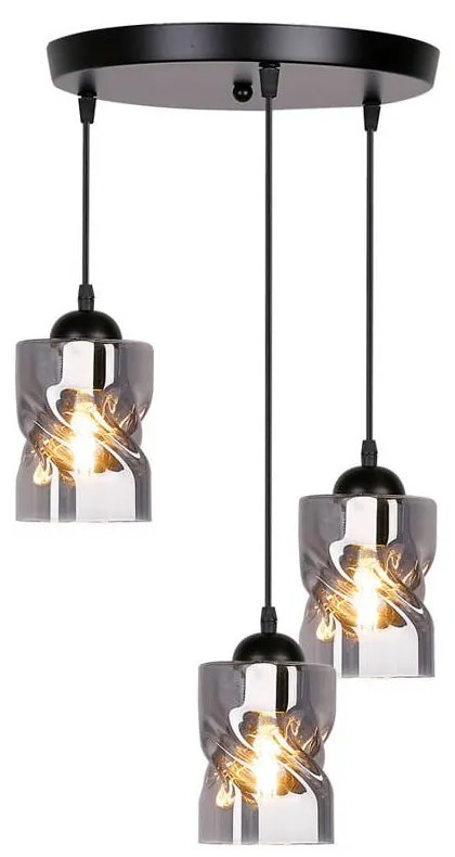 Fekete függőlámpa üveg búrával Felis – Candellux Lighting
