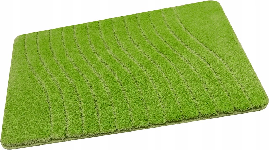 Fürdőszobaszőnyeg Csúszásgátló Világos Zöld Hullámos Sara Szőnyeg 50x80 cm