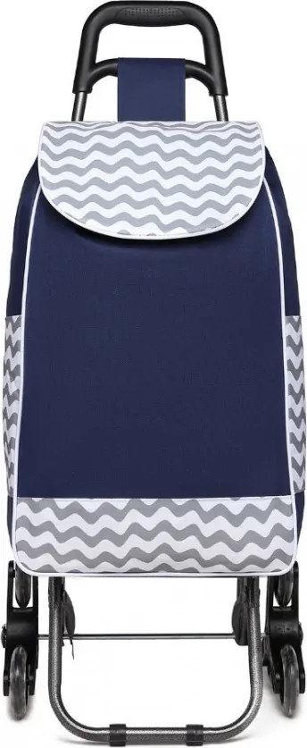 Kék lépcsőjáró bevásárlótáska kerekeken "Helper"