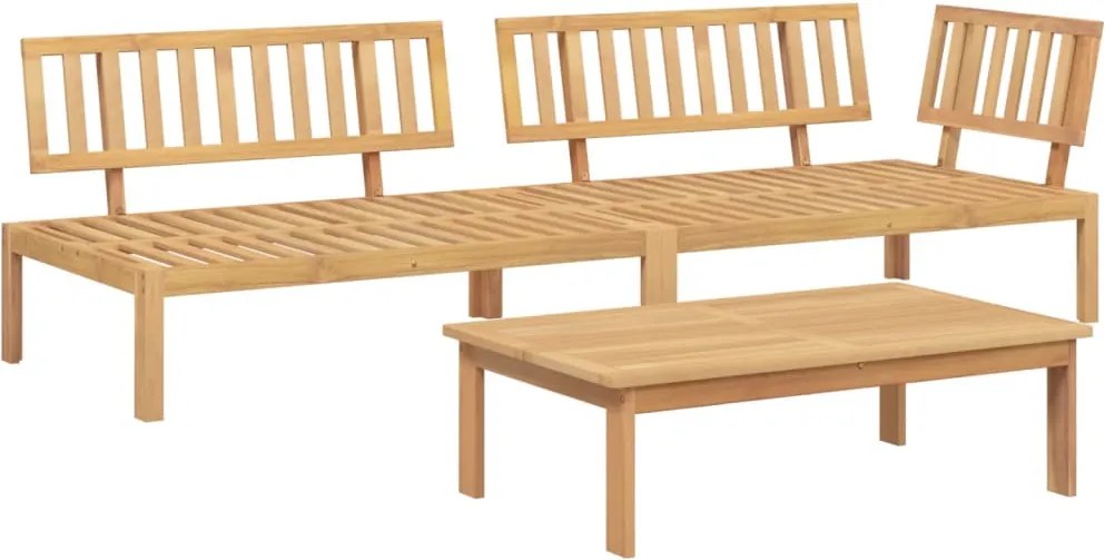 vidaXL 3 részes tömör akácfa kerti raklap ülőgarnitúra