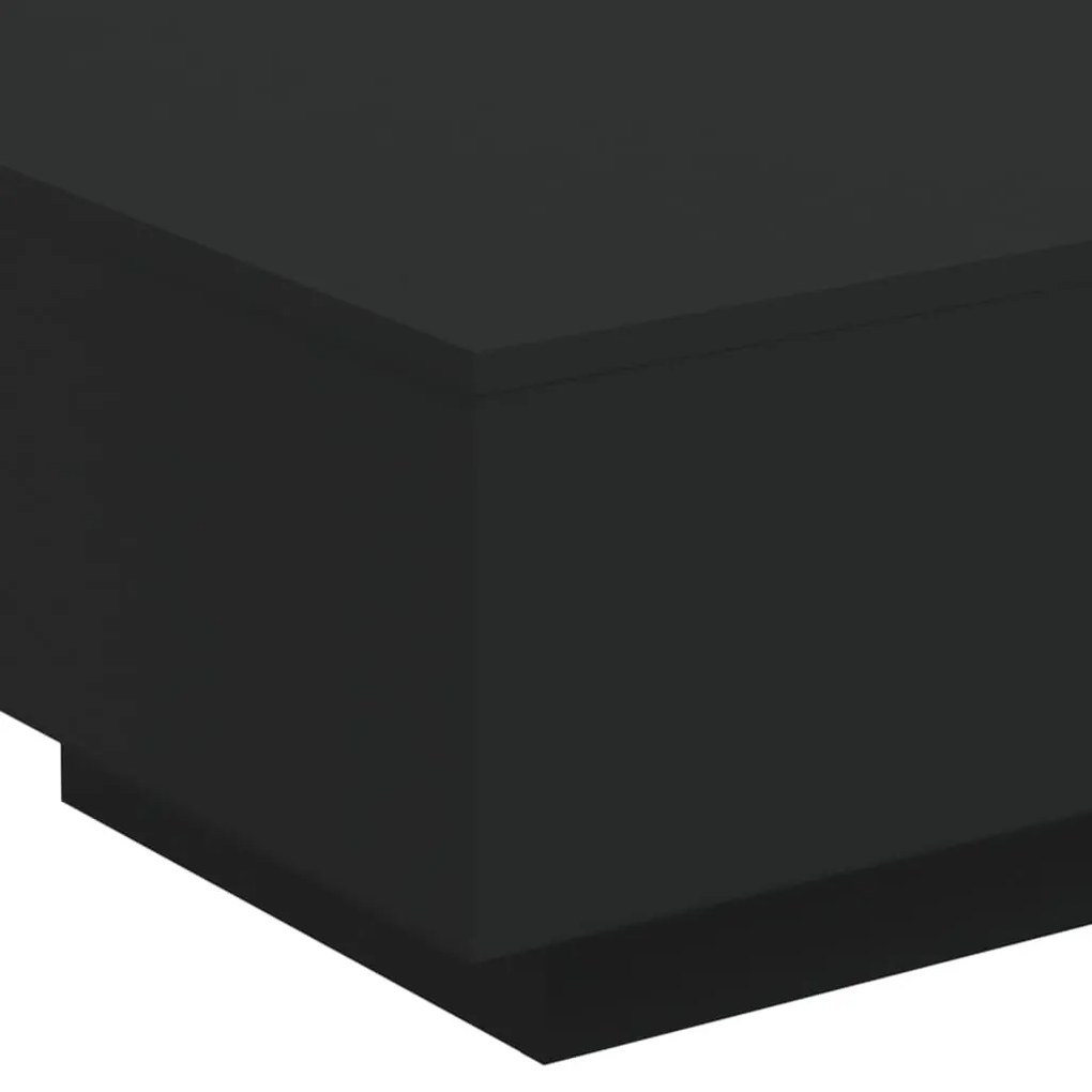 fekete dohányzóasztal LED-lámpákkal 55 x 55 x 31 cm