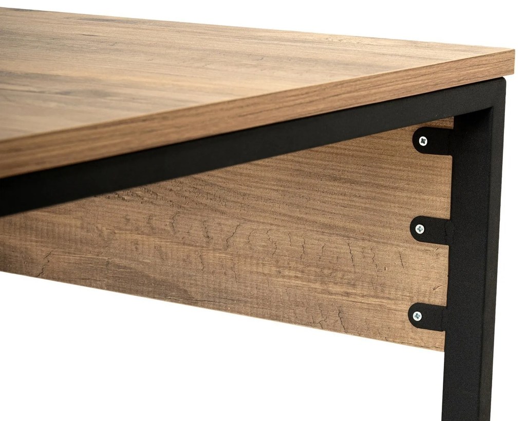 Íróasztal Twin Study Desk - Atlantic Pine, Fekete