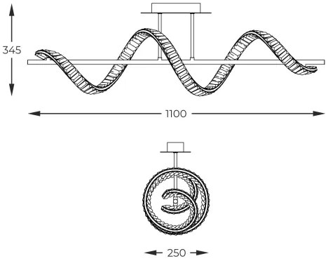 Zuma Line MX3170-1-3GT - ATHESA LED csillár rúdon, 24,5W, 2700-6000K, DO