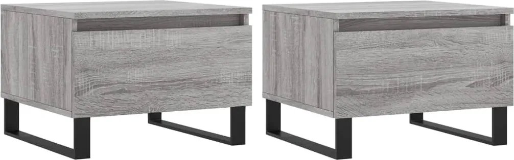 vidaXL 2 db szürke sonoma szerelt fa dohányzóasztal 50 x 46 x 35 cm