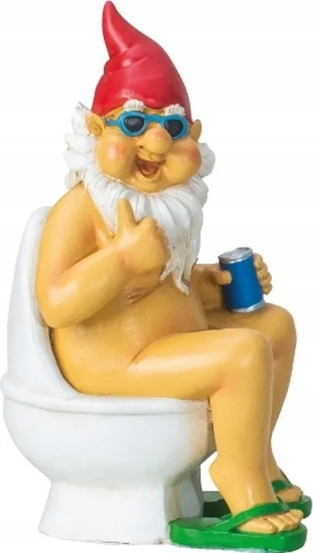 Kerti Törpe A Wc-ben figura dekoráció