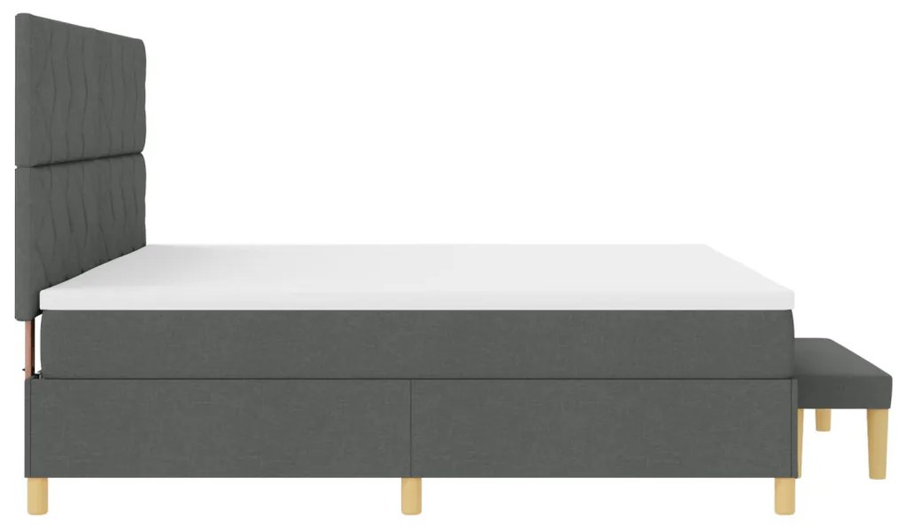 Boxspring ágy matraccal és paddal Sötétszürke 200x200 cm Szövet