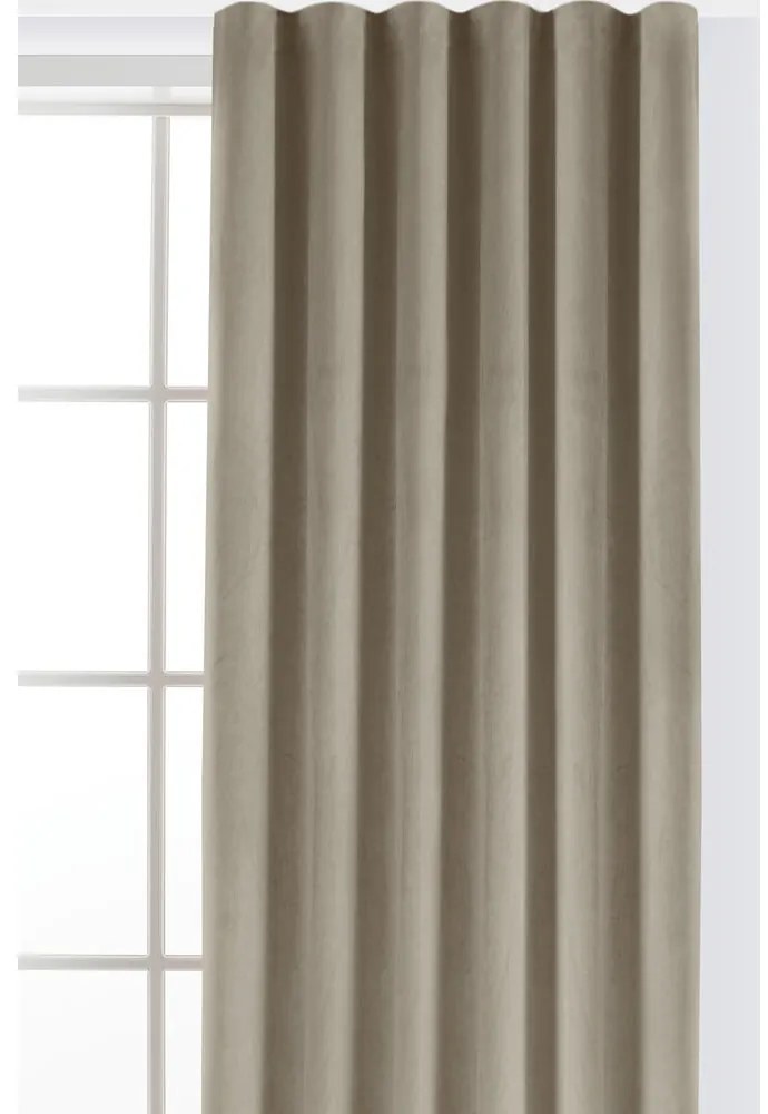 Bézs bársony dimout (részleges sötétítő) függöny 265x225 cm Velto – Filumi