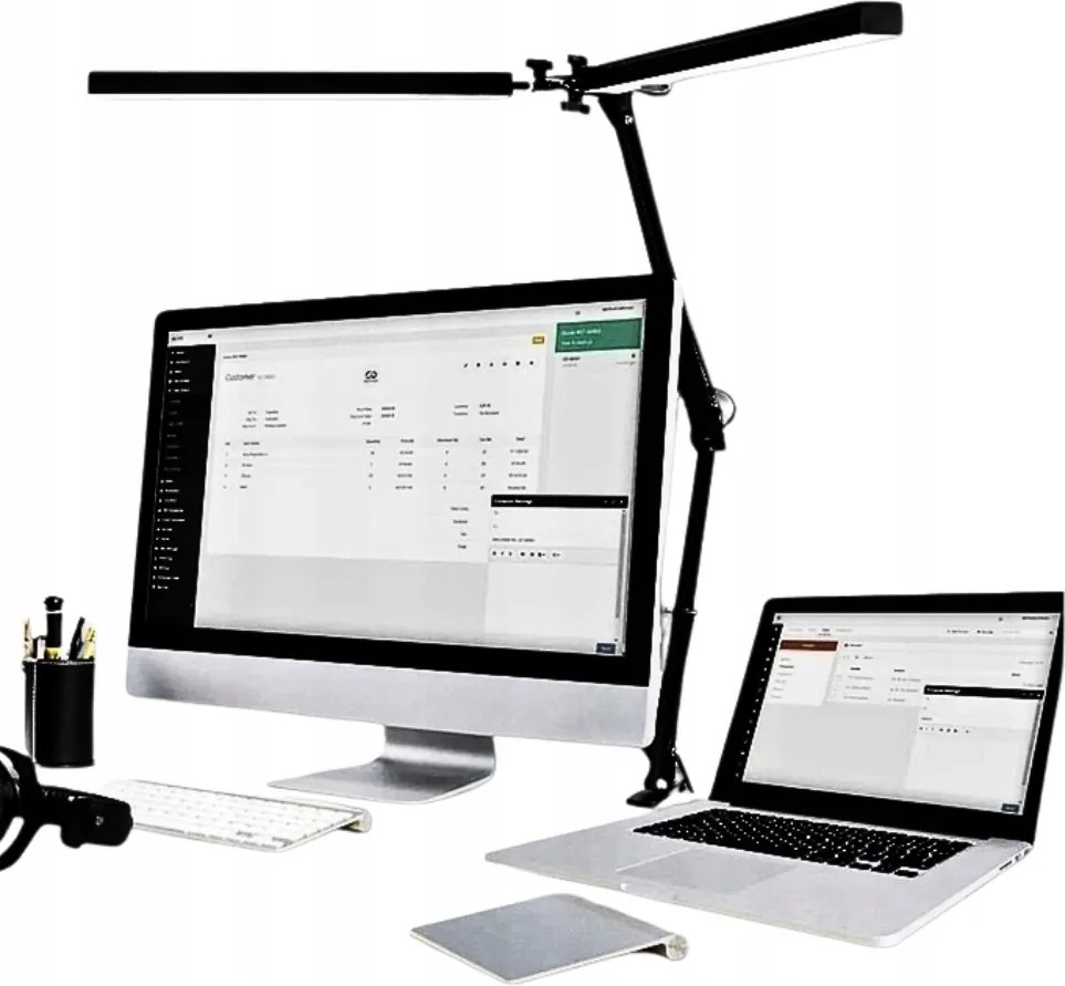 LED-es asztali lámpa fekete Állítható 3 színben Irodai