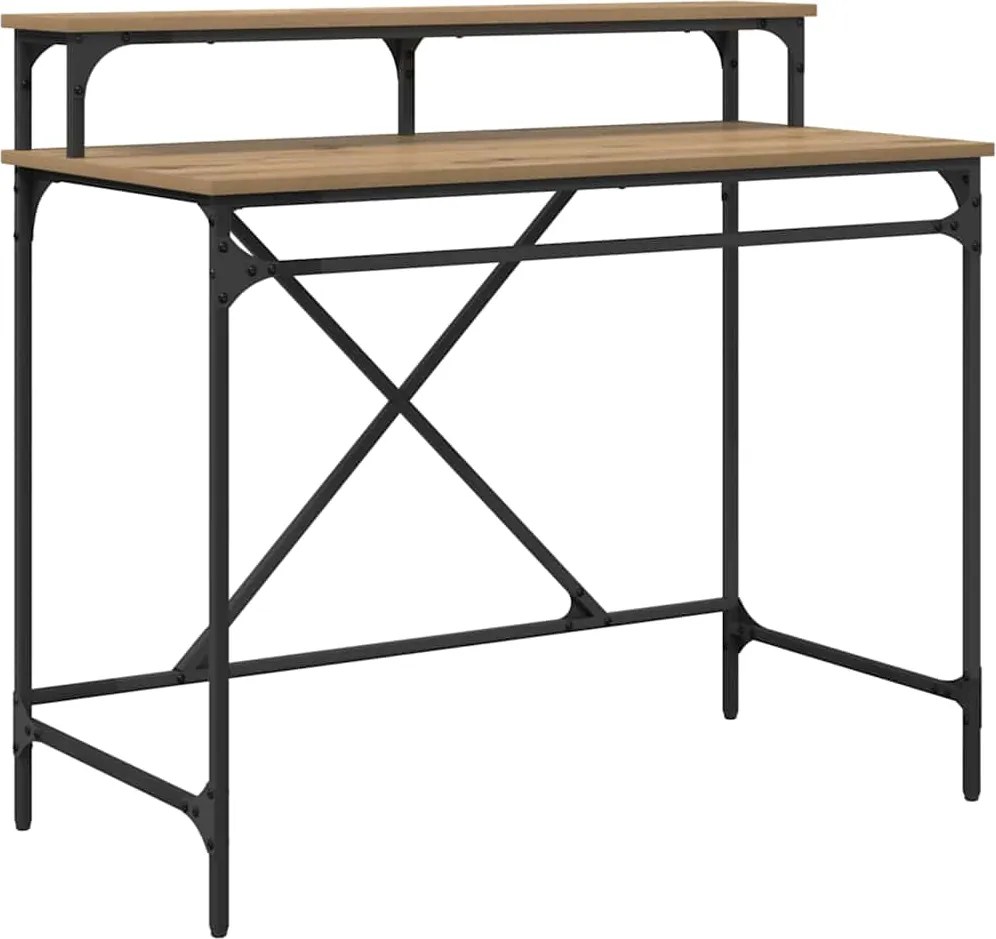 vidaXL Asztal Artisan tölgy 100 x 50 x 90 cm Faanyag