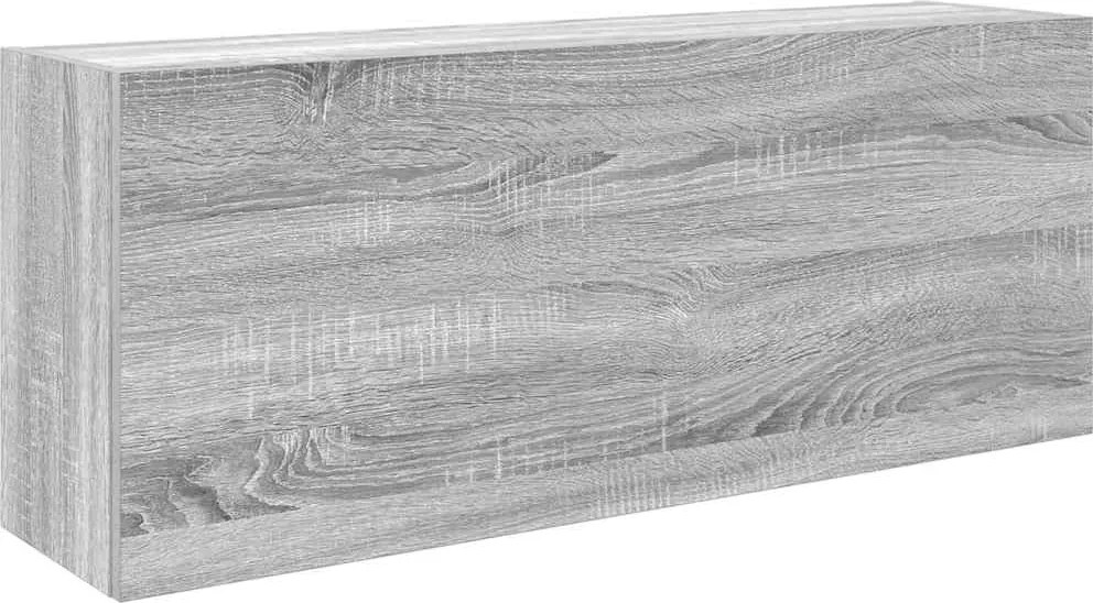 vidaXL szürke sonoma szerelt fa fali fürdőszobaszekrény 100x25x40 cm