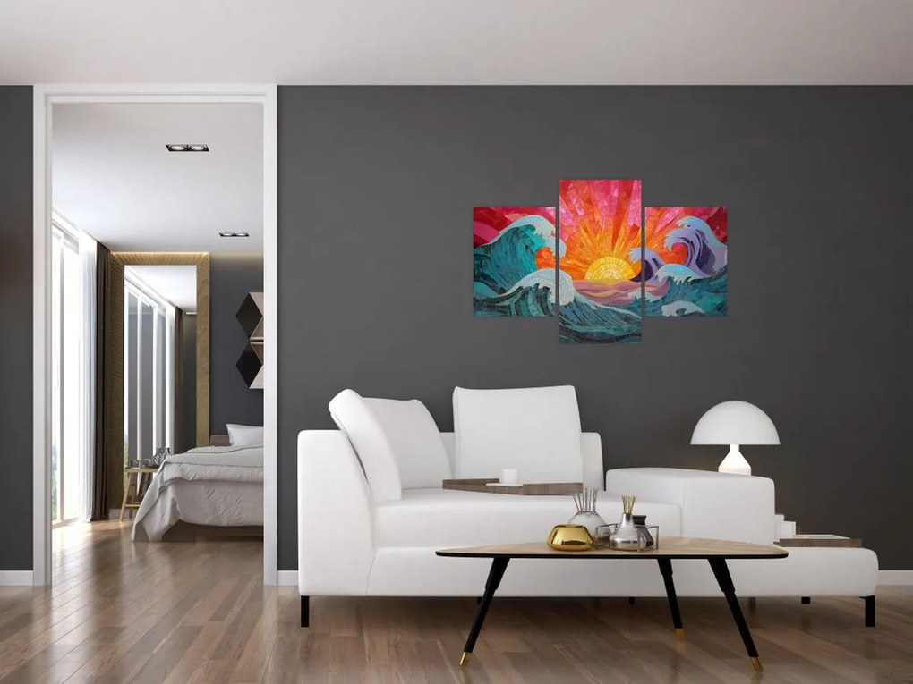 Kép - Hullámmozaik (90x60 cm)