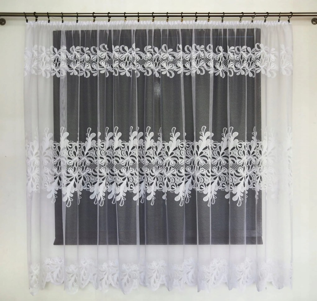 Mg Függöny jacquard 1608 Fehér 300X160 kész szalaggal