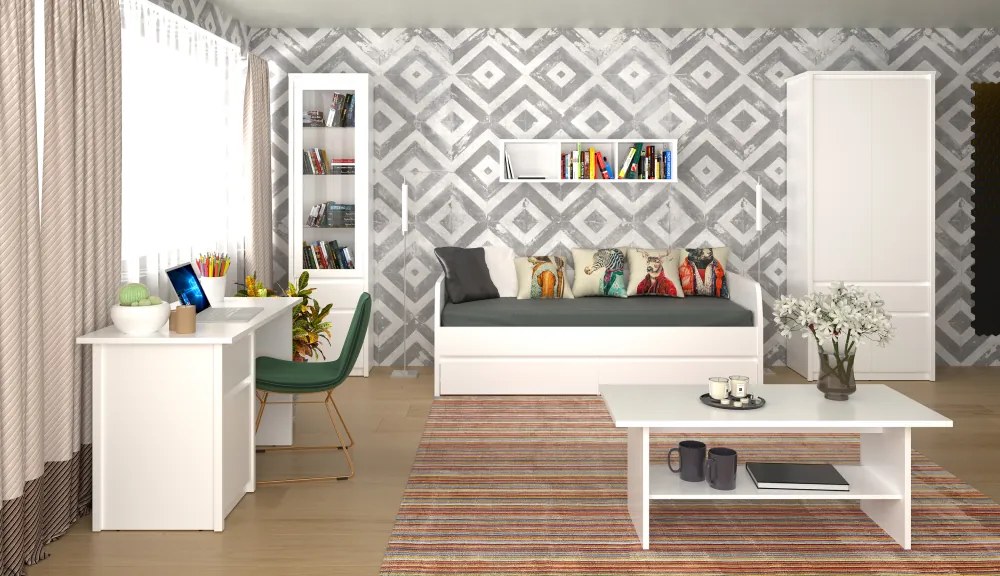 Szekrény 4D1S, fehér, ERODIN