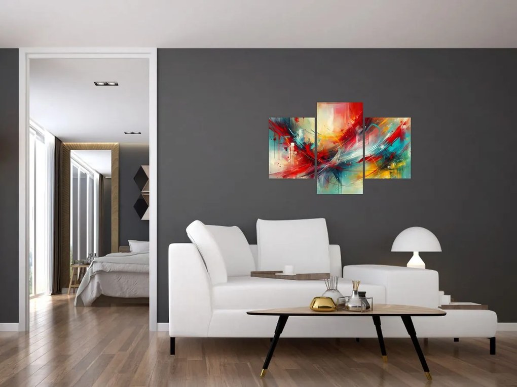 Kép – Absztrakció pirossal (90x60 cm)