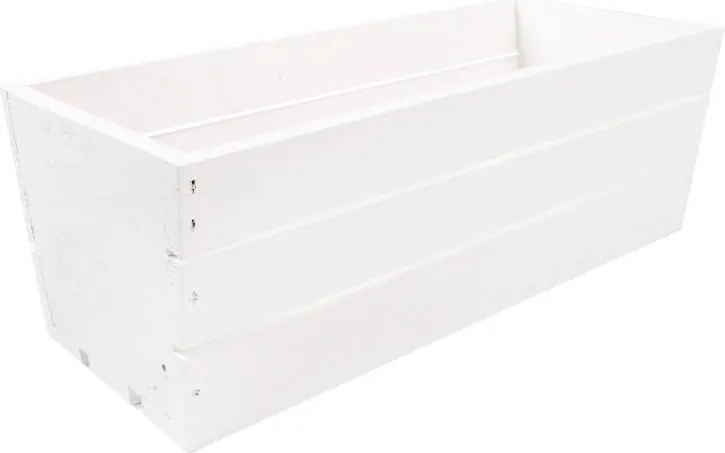 Fehér Fából Készült Virág- És Gyógynövénytartó Doboz 40x18x15 cm