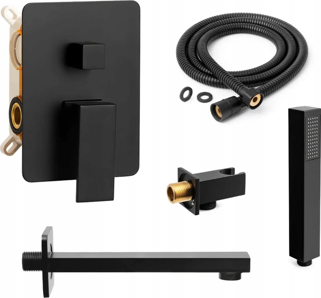 Fekete Falsík Alatti Kádcsaptelep Kifolyócsővel Kád Szett