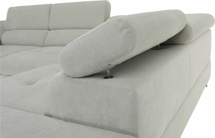 Ülőgarnitúra, világosszürke, szövet, jobbos, BUTON P