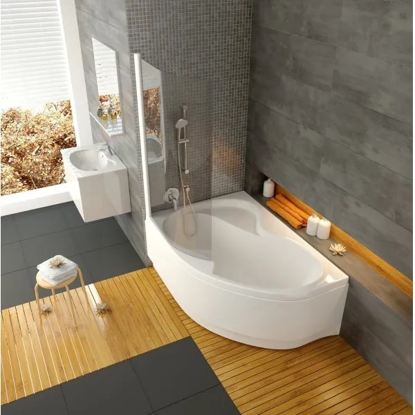 Ravak CM21000000 - Sarokkád ROSA 160x105 cm akril/fehér