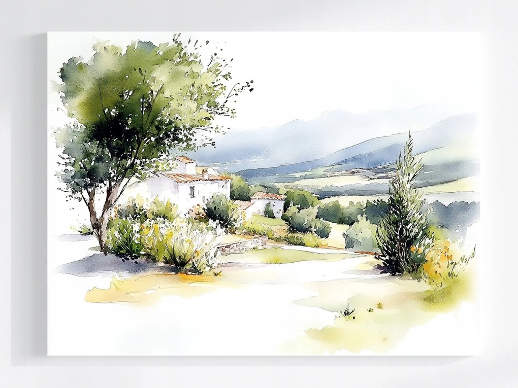 Vászonkép Canvas Tájkép Spanyolország Asztúria Hegyek Ház Villa Nyár 80x60