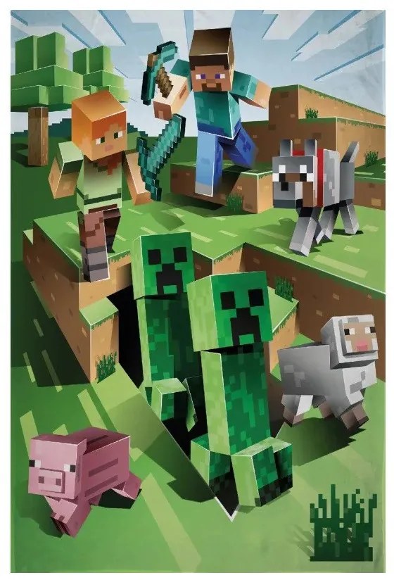 Minecraft Cave Attack polár takaró 100x150cm