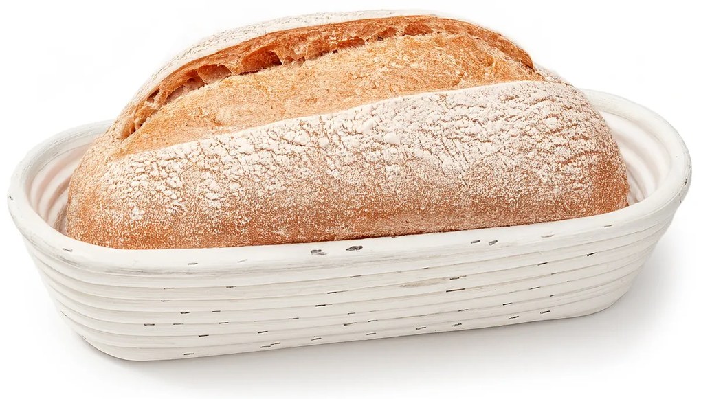 HOME ELEMENTS Ovális kosár szövetbetéttel, 35 x 14 x 7,5 cm, L