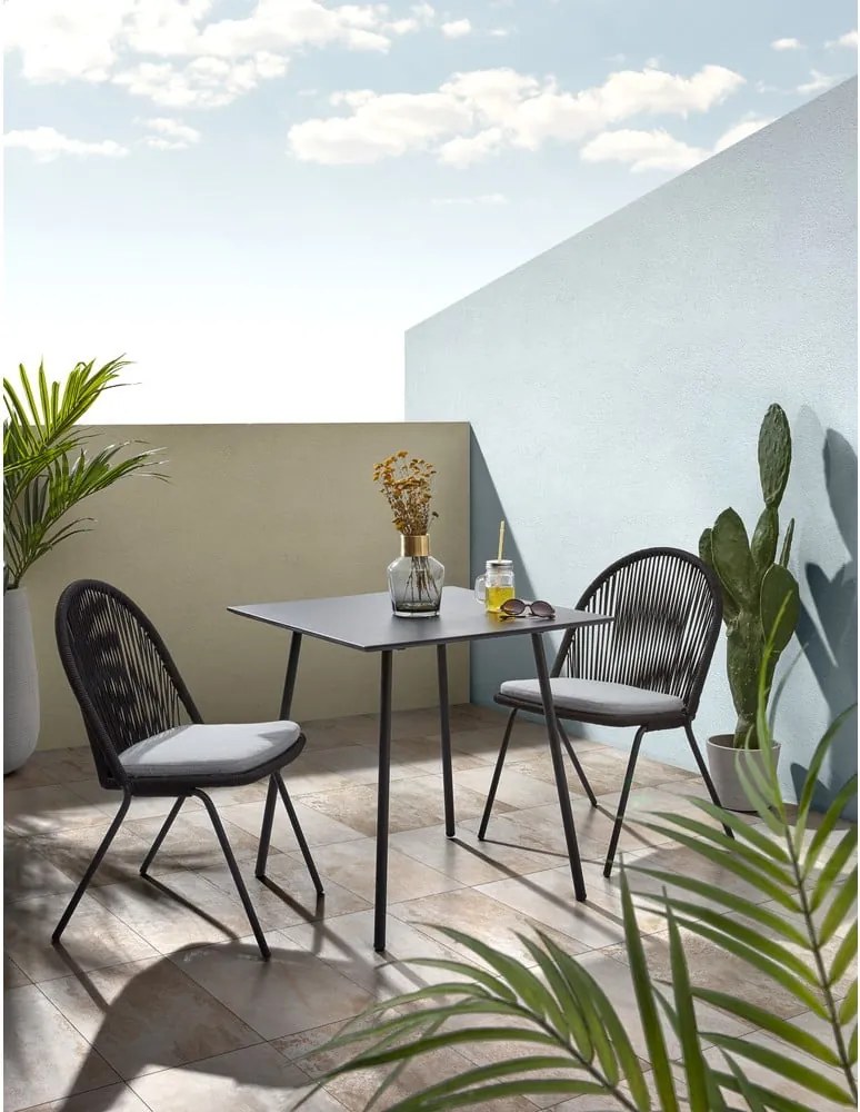 Ulrich fekete asztal, 75 x 75 cm - Kave Home