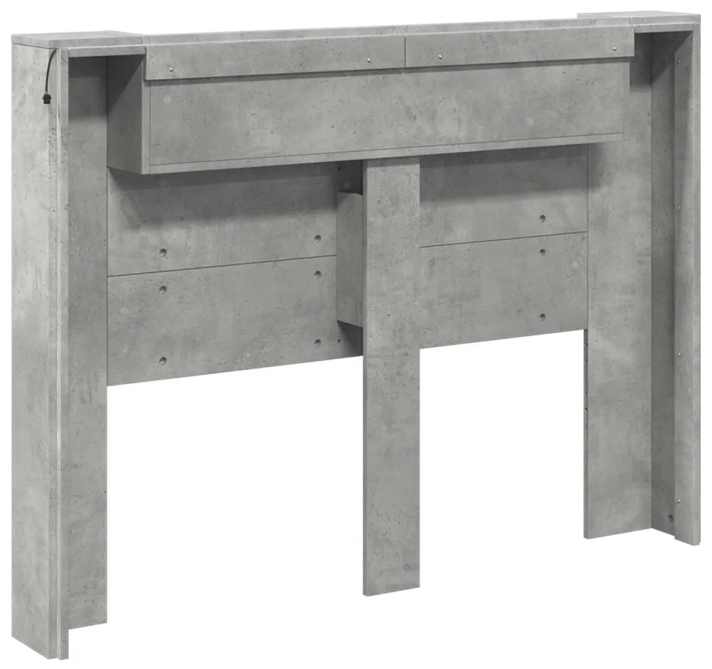 Fejtámla polcokkal Beton Szürke 140 x 16,5 x 103,5 cm Faanyag