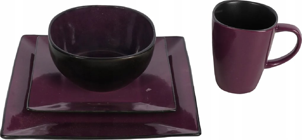 Kerámia étkészlet, lila