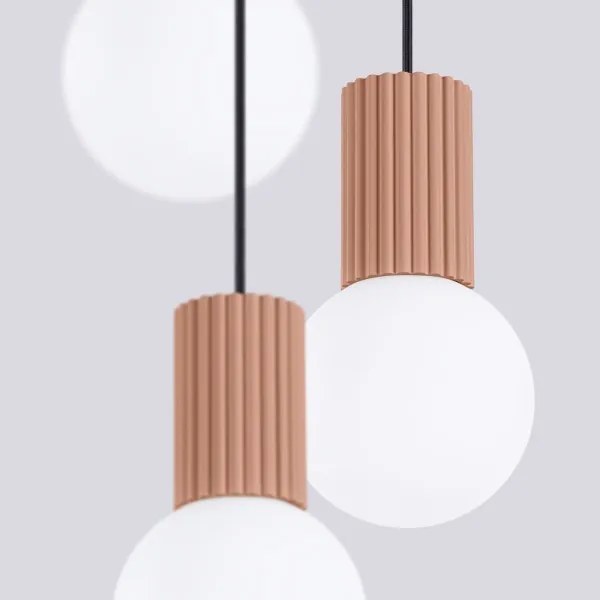 Sollux SL.1735 - Csillár zsinóron HALO 3xG9/8W/230V átm. 25 cm barna