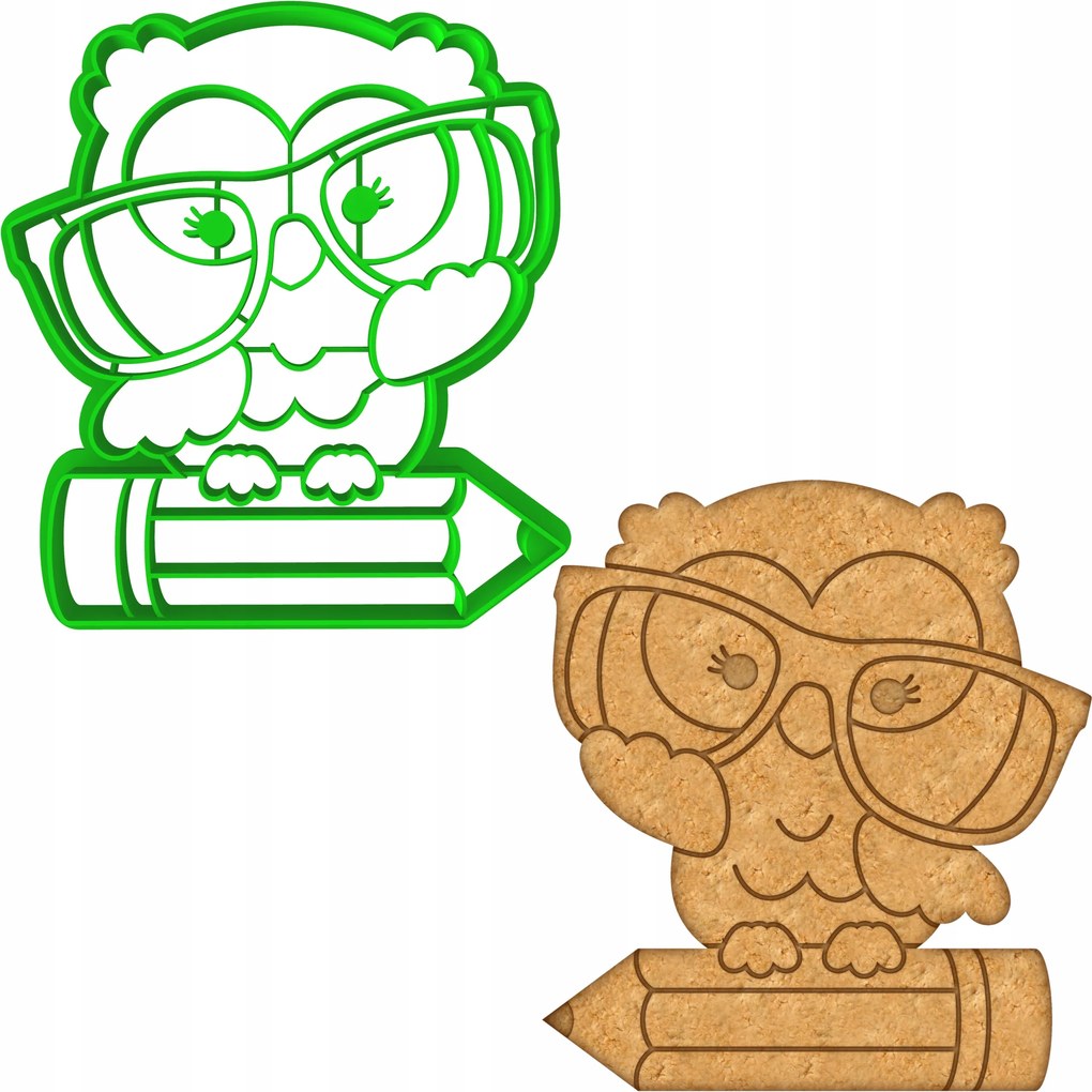 Foremka Lyukasztó Mézeskalács kiszúró Iskola Tanulmányok Bagoly 10cm