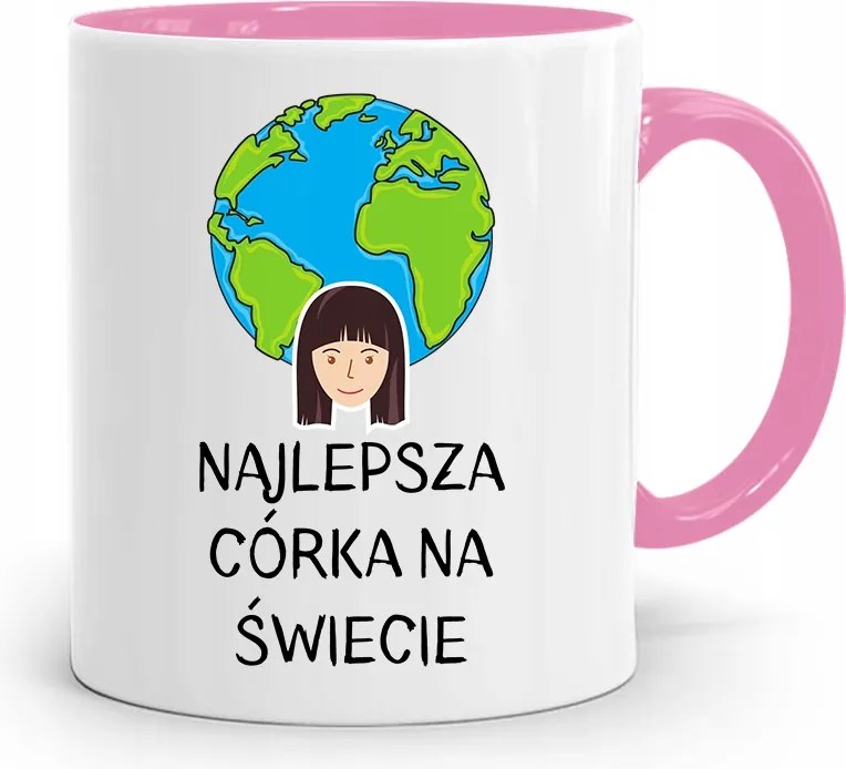 Rózsaszín Bögre Ajándék Lányának Legjobb Lány Nyomtatott Fotóval