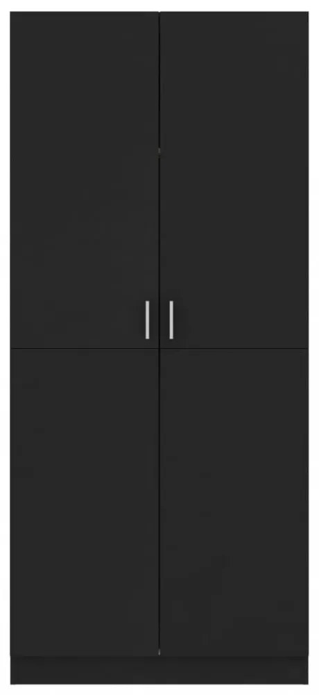 fekete szerelt fa ruhásszekrény 80 x 52 x 180 cm