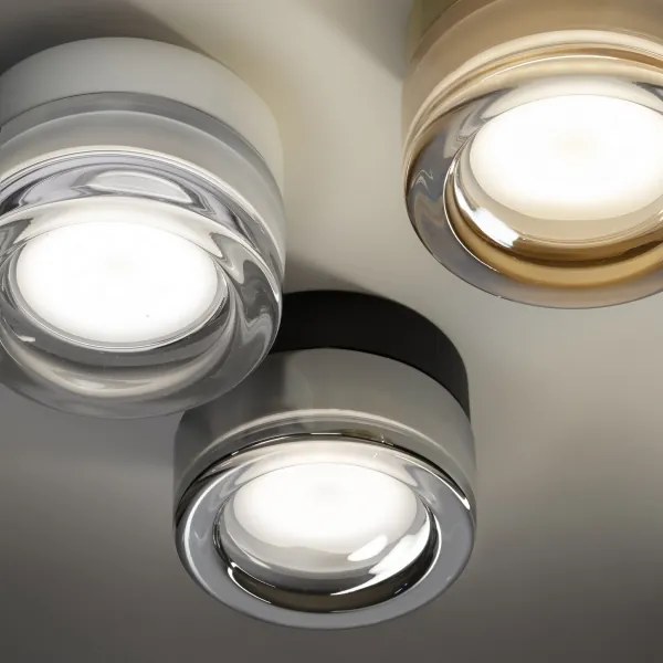 Ideal Lux - LED fürdőszobai mennyezeti lámpa LOLLY 1xGX53/9W/230V átm.10,5 cm fekete/füstszínű