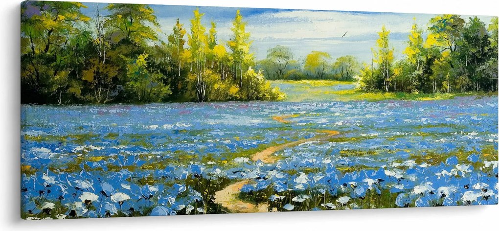 Kép - ösvény a mezőn, olajfestmény (120x50 cm)
