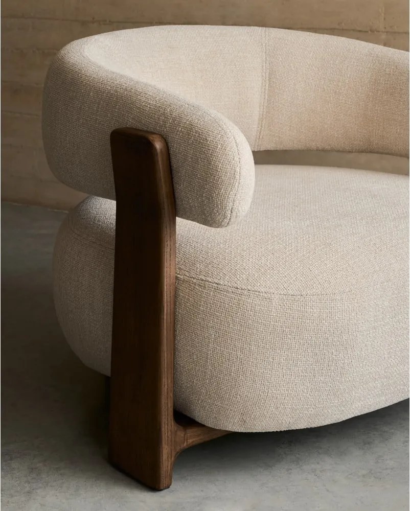 Bézs zsenília fotel Granite – Kave Home