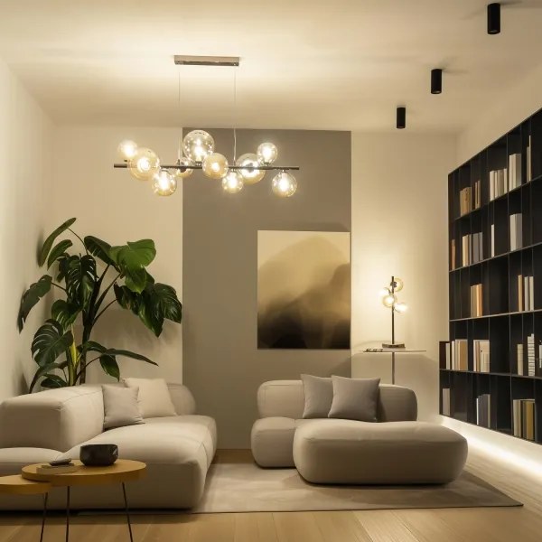 Brilagi - LED csillár kábelen MILLA 10xG9/3W/230V fekete króm/arany