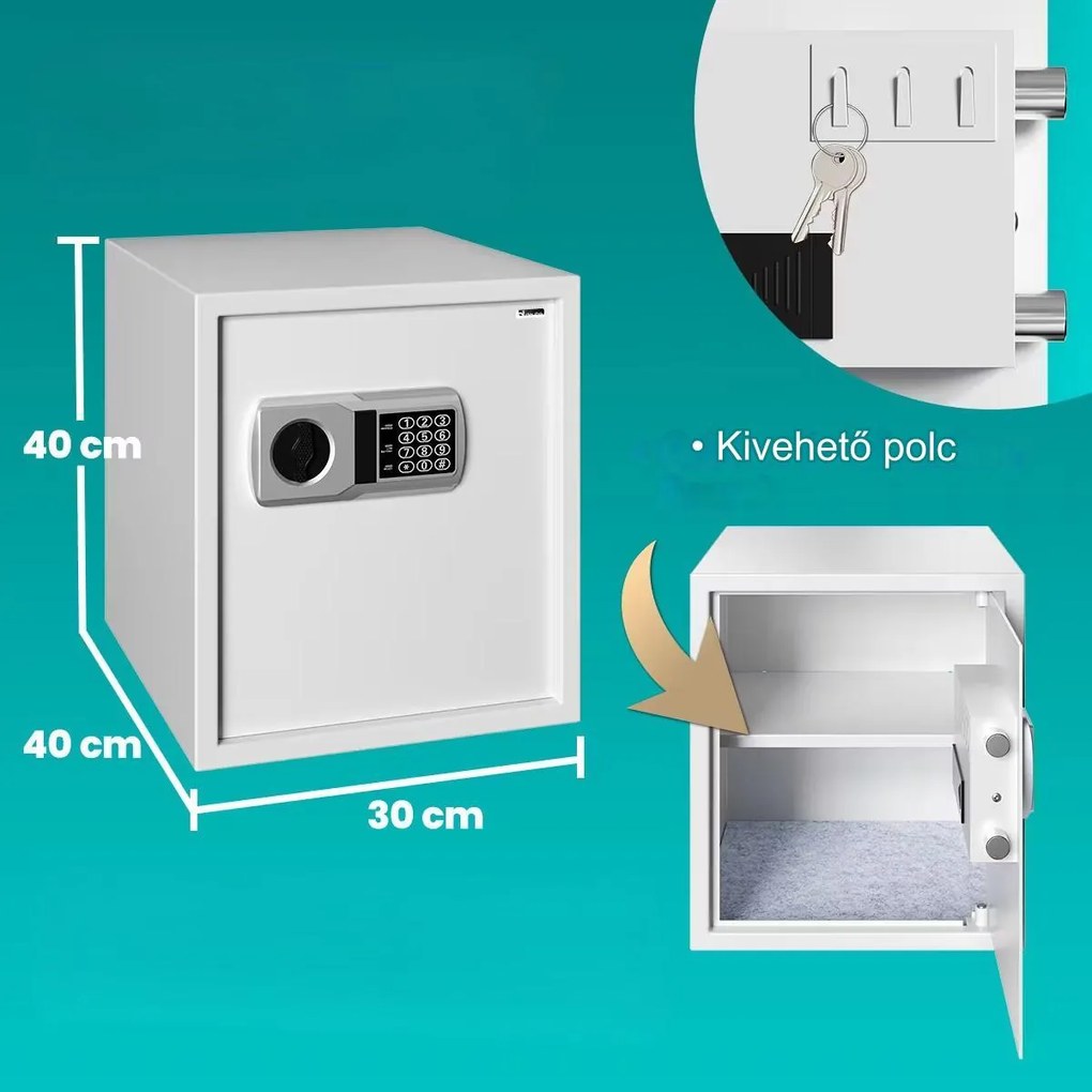 monzana® Defer Plus biztonsági széf - 35x40x40 cm - szürke