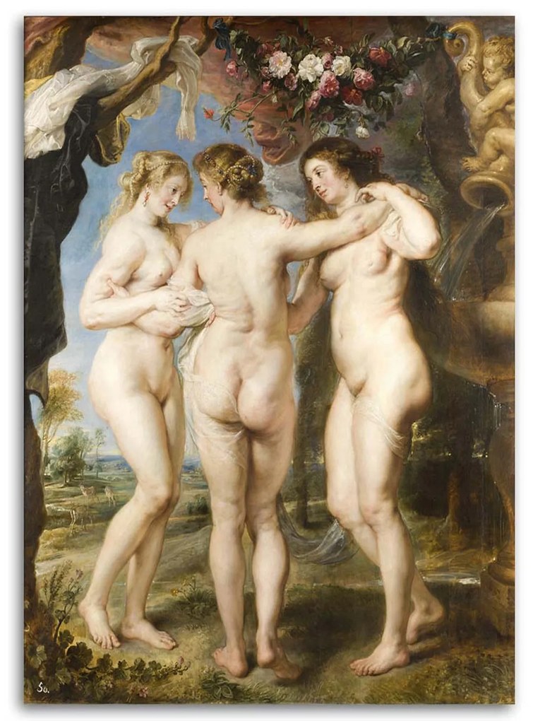 Gario Vászonkép Három kegyelem - Peter Paul Rubens reprodukció Méret: 40 x 60 cm