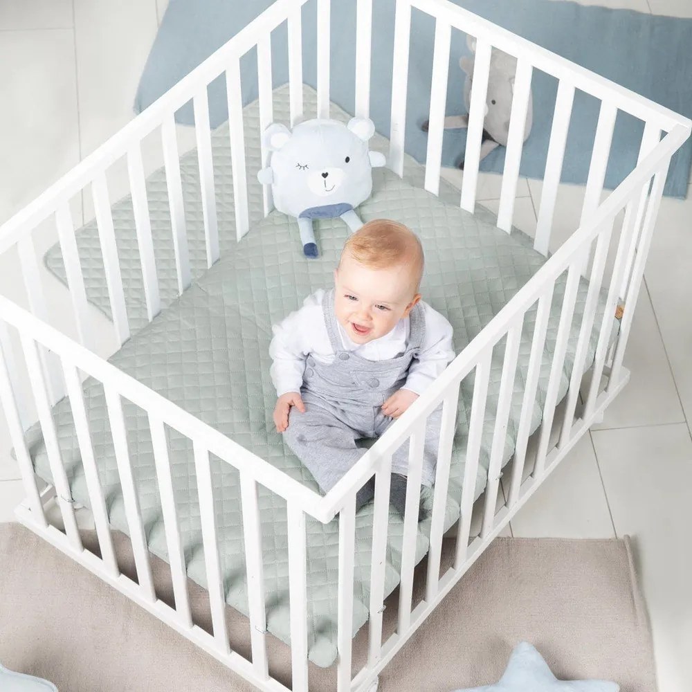 Fehér gurulós járóka 100x75 cm Style – Roba