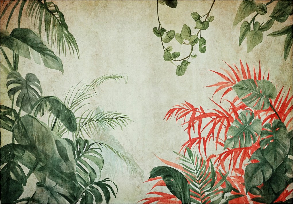 Fotótapéta Trópusi levelek vinil zöld 416x290 +ragasztó