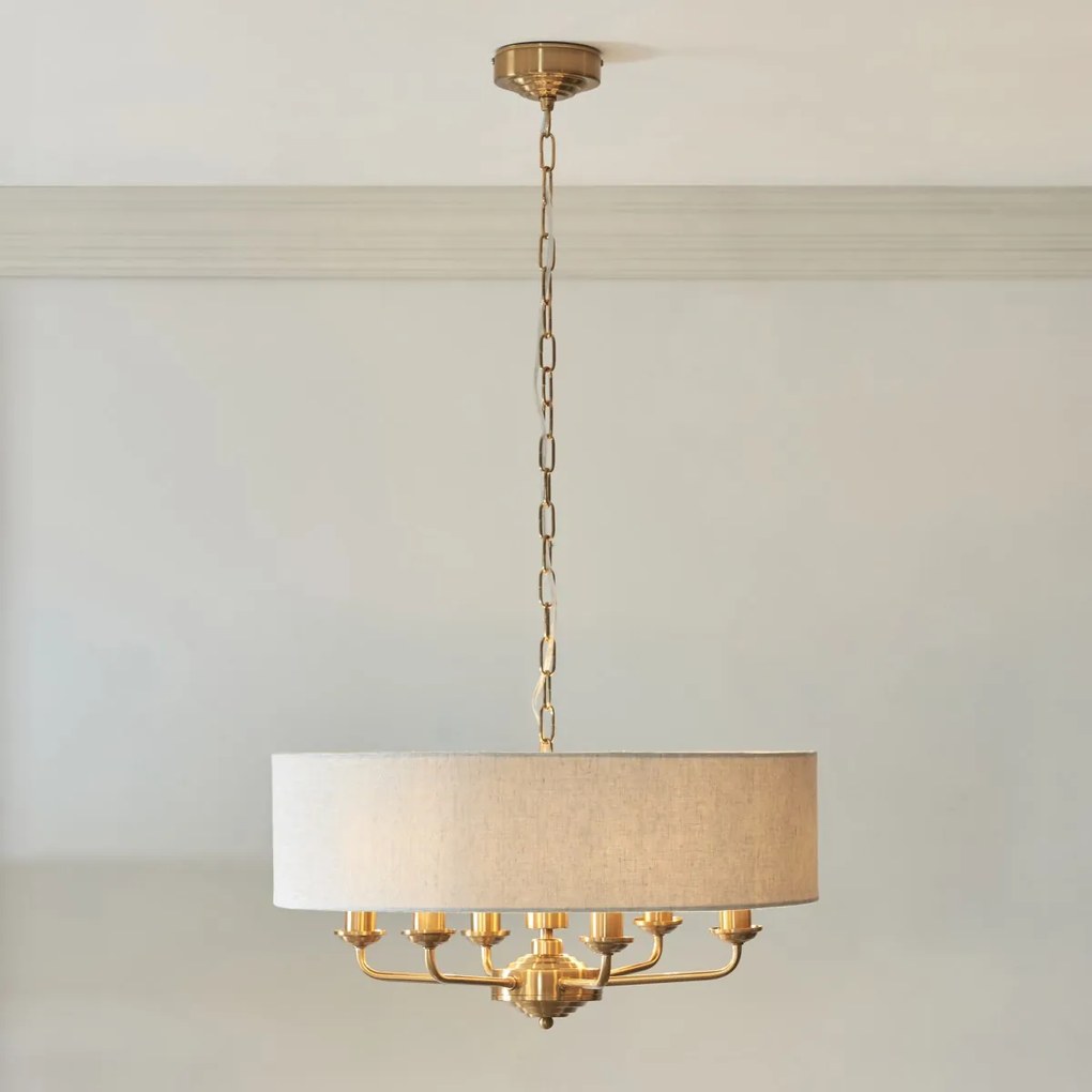 Endon glamour modern függeszték highclere antik sárgaréz természetes vászon end110722
